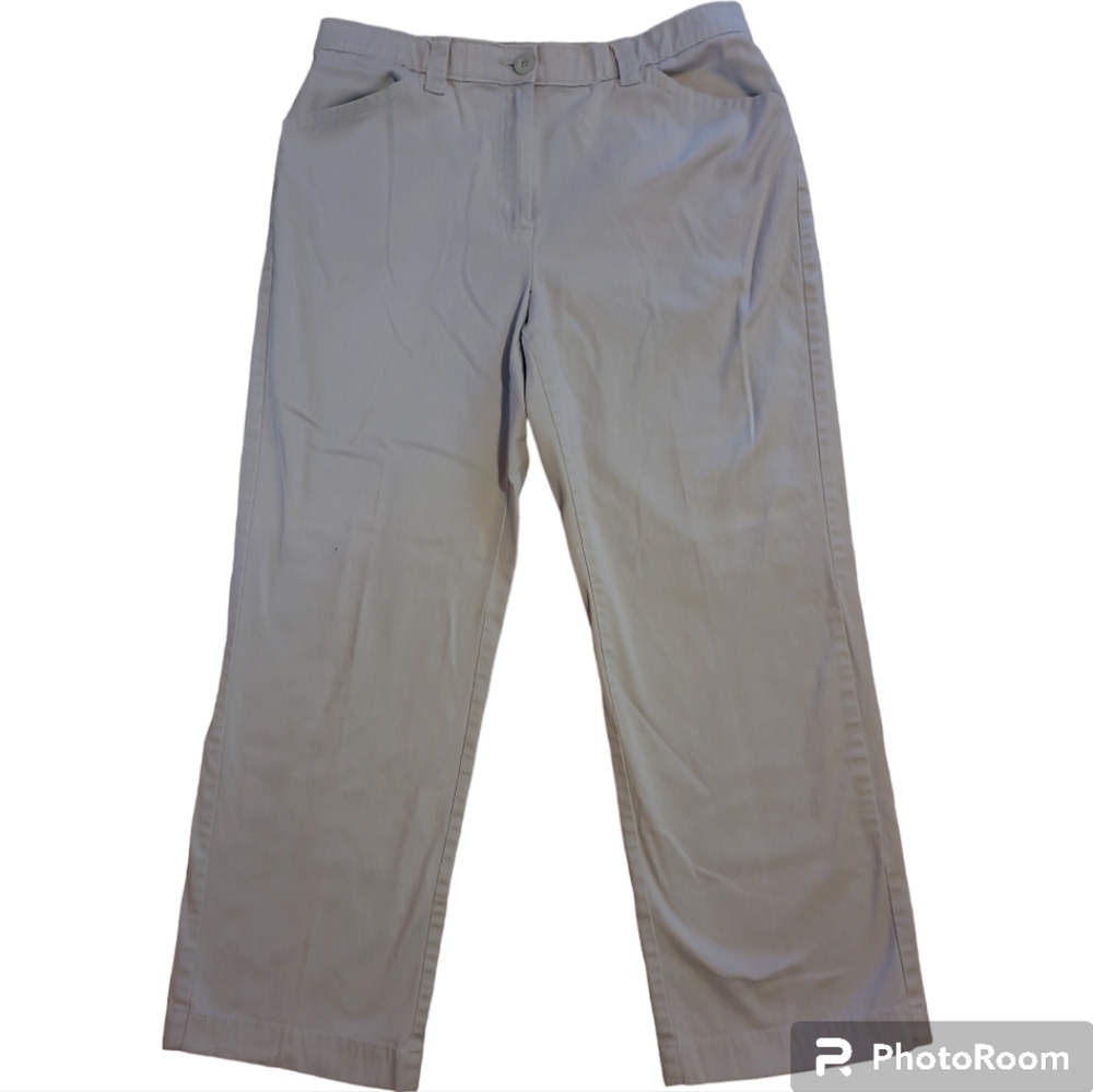 L.L. Bean* Classic Fit Pants* Cotton/Spandex* Gray* Sz 16